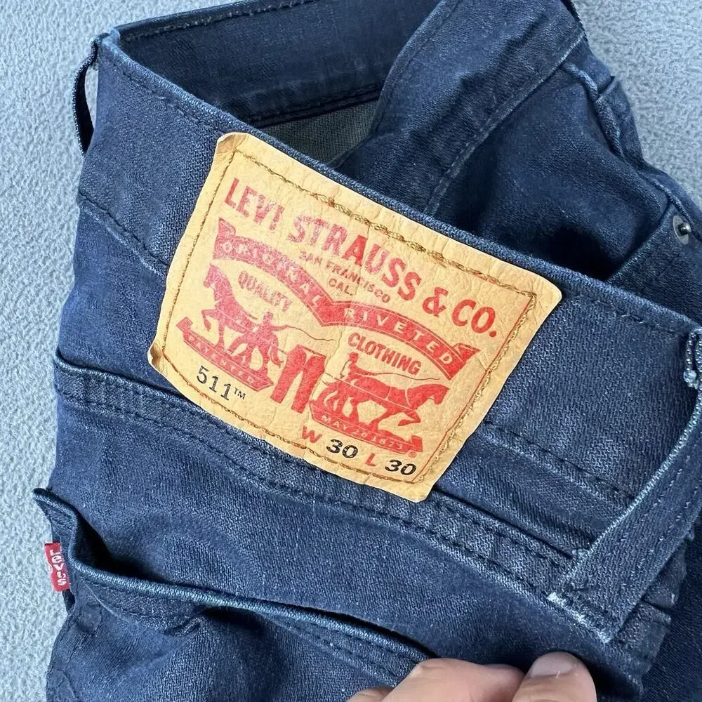 Levis 511 Jeans Mens 30X30 Blue Slim Straight Leg Dsrk Wash Classiccore Casual